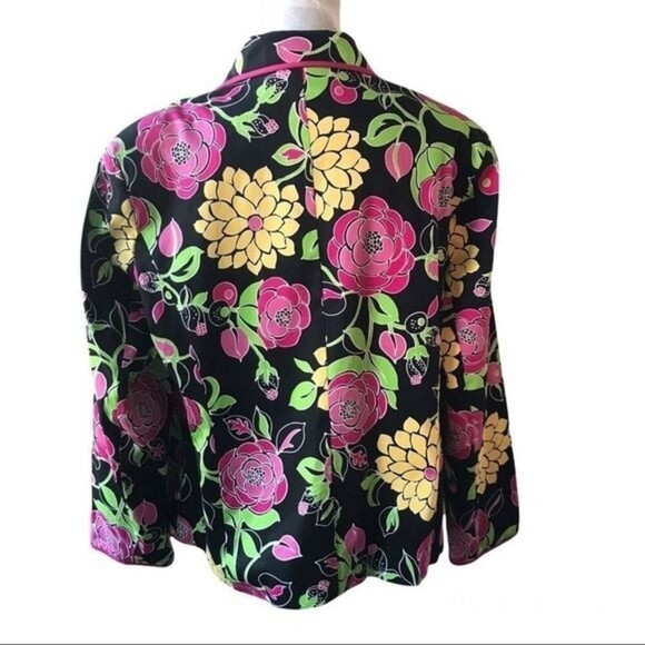 Ny Collection Woman Button Front Floral Print Jacket Blazer Size 1X - Picture 2 of 8